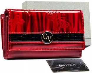 Elegantná dámska peňaženka z lakovanej kože so zapínaním na patent a zips - 4U Cavaldi