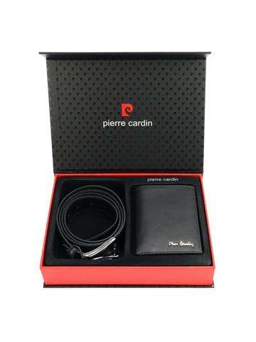 Elegantná darčeková sada peňaženka + značkový opasok v krabici Pierre Cardin 120