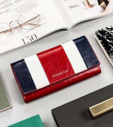 Elegantná trojfarebná dámska peňaženka z kvalitnej pravej kože - Peterson