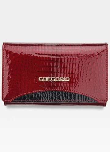 Gregorio Dámska peňaženka z prírodnej kože červeno-čierna horizontálna stredná veľkosť