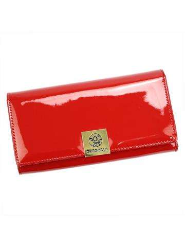 Gregorio LS-106 Veľká dámska peňaženka z prírodnej kože v červenej farbe