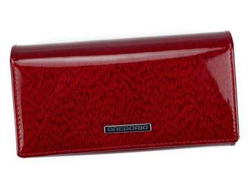 Gregorio PT-107 Červená dámska peňaženka z prírodnej kože Horizontálna stredná veľkosť