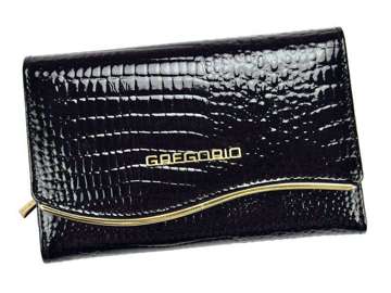Gregorio SLF-112 Dámska peňaženka z prírodnej kože Black Level Medium Size
