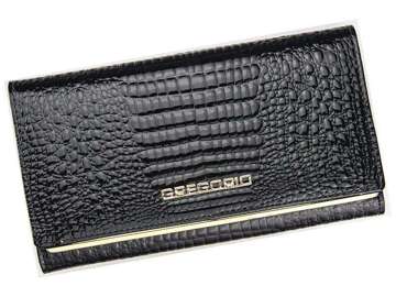 Gregorio SLL-114 Veľká dámska peňaženka z prírodnej kože v čiernej farbe