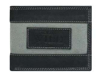 Horizontálna peňaženka s džínsovými prvkami, prírodná nubuková koža - Always Wild