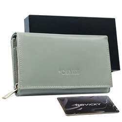 Klasická dámska kožená peňaženka s príklopkou na cvočky - Cavaldi