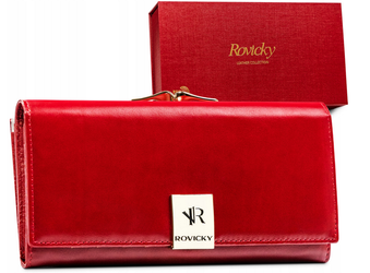 Klasická dámska kožená peňaženka so zapínaním na patentku RFID - Rovicky