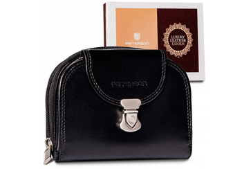 Klasická kožená dámska peňaženka so zapínaním na patentku - Peterson