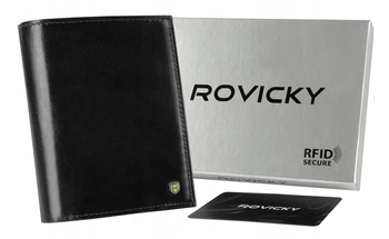 Klasická pánska peňaženka z prírodnej kože s priestorom na registračnú kartu, RFID - Rovicky
