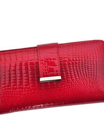 Kožená peňaženka Jennifer Jones 5280-2 červená horizontálna veľká lakovaná