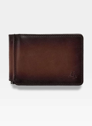 Kožená peňaženka Klip na bankovky AT-70 Brown RFID