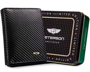 Kožená peňaženka na zips s povrchovou úpravou cARBON - Peterson