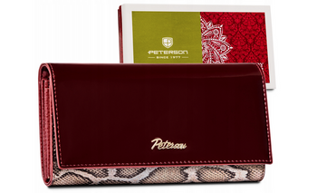 Lakovaná dámska peňaženka so vzorom hadej kože RFID - Peterson
