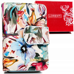 LorenDámska kožená vertikálna kvetinová peňaženka - ti