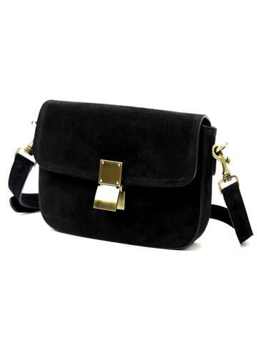 Luka Dámska kožená kabelka 24-057-2 Black Small Purse with Adjustable Strap