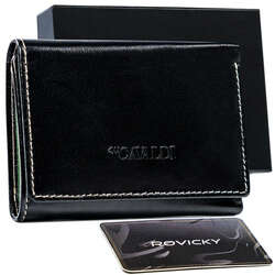 Malá horizontálna dámska peňaženka z pravej kože, s ochranou RFID - Cavaldi