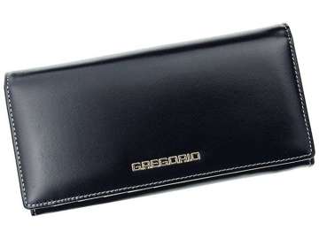 Modrá dámska kožená peňaženka Gregorio N100 s ochranou RFID a ozdobnou sponou