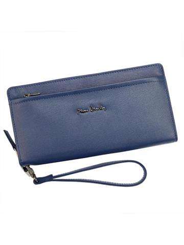 Modrá dámska kožená peňaženka Pierre Cardin TILAK92 2204 s orientáciou na zips a funkciou RFID SECURE