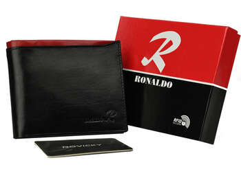 Pánska horizontálna peňaženka s bezpečnou časťou na karty - Ronaldo