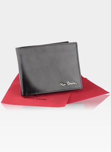 Pánska kožená horizontálna peňaženka Pierre Cardin Black 8806