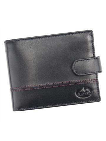 Pánska kožená peňaženka EL FORREST 2400-62 RFID Čierna a červená horizontálna