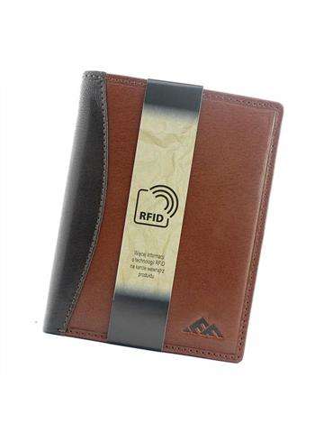 Pánska kožená peňaženka EL FORREST 546-21 RFID Brown s vreckom na mince a priehradkou na karty