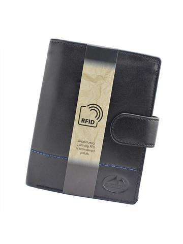 Pánska kožená peňaženka EL FORREST 988-623 RFID čierna a modrá s ochranou proti krádeži