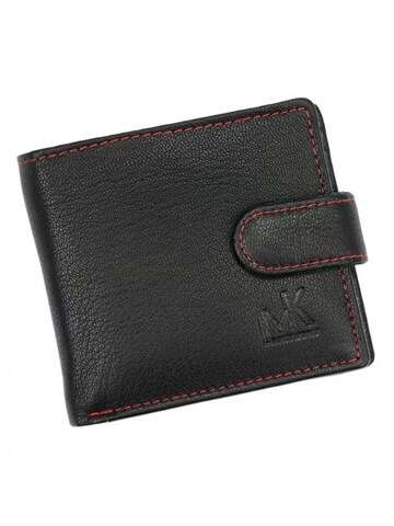 Pánska kožená peňaženka Money Kepper CC 5607B čierno-červená horizontálna so zapínaním na patentku