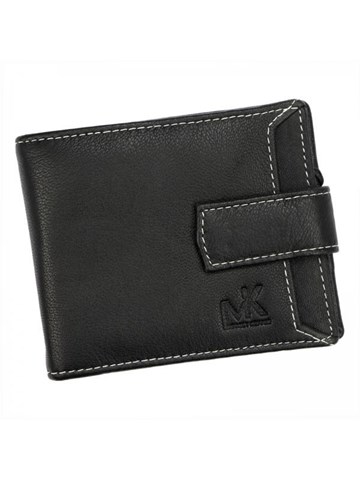Pánska kožená peňaženka Money Kepper CC 6001B čierna s jaseňovými akcentmi