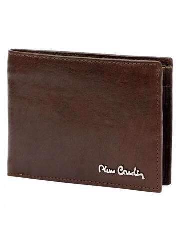Pánska kožená peňaženka Pierre Cardin TILAK100 8805 Dark Brown RFID SECURE Horizontal