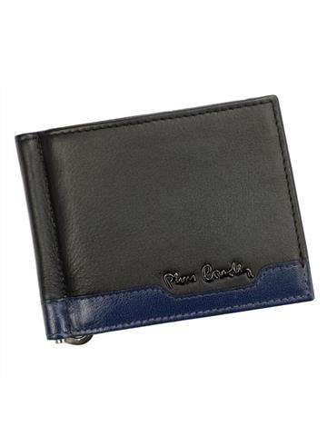 Pánska kožená peňaženka Pierre Cardin TILAK37 9 čierna a modrá bez zapínania
