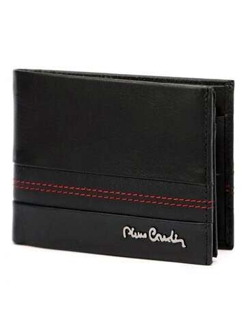 Pánska kožená peňaženka Pierre Cardin TILAK97 8806 Black and Red Horizontal RFID SECURE