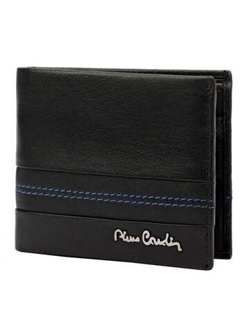 Pánska kožená peňaženka Pierre Cardin TILAK97 8824 čierna s modrými akcentmi RFID SECURE