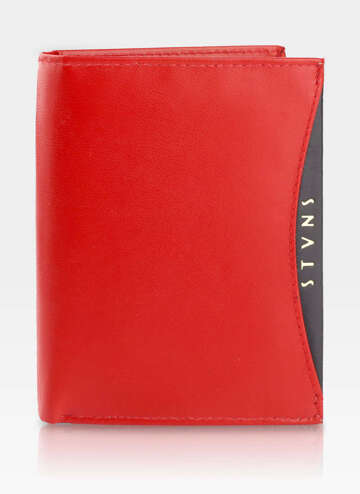 Pánska kožená peňaženka STEVENS Pro RFID Black + Red Modern