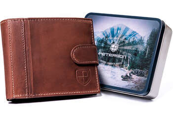 Pánska kožená peňaženka na karty s ochranou RFID Protect - Peterson