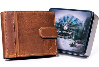 Pánska kožená peňaženka na karty s ochranou RFID Protect - Peterson