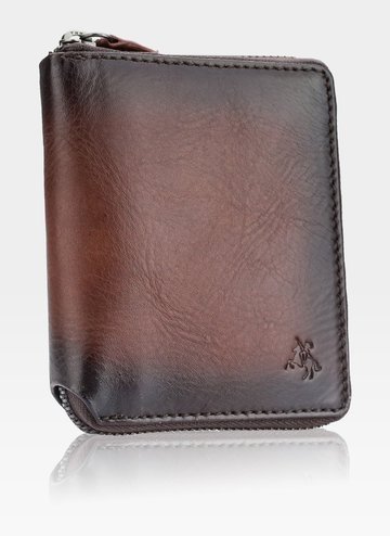 Pánska kožená peňaženka na zips Visconti AT-65 Burnished Tan