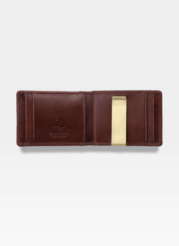 Pánska kožená peňaženka s klipom na bankovky Visconti RFID Brown VSL-57