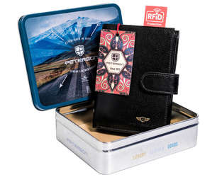 Pánska kožená peňaženka s ochranou kariet RFID - Peterson - čierna