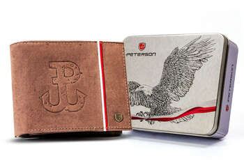 Pánska kožená peňaženka s vlasteneckým dizajnom - Peterson
