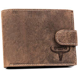 Pánska kožená peňaženka v horizontálnej orientácii so zapínaním na patentku - Buffalo Wild