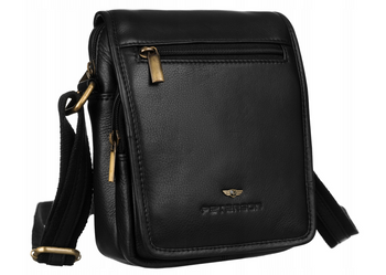 Pánska kožená taška s vonkajším vreckom na zips - Peterson