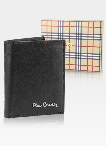 Pánska kožená vertikálna peňaženka Pierre Cardin Tilak50 1810 RFID Black
