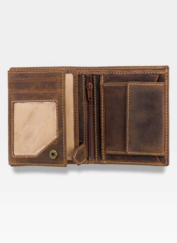 Pánska malá kožená peňaženka Visconti Embedded Technology RFID 708 Light Brown