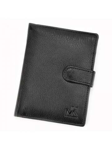 Pánska peňaženka Money Kepper CC 5401B z prírodnej kože čierna vertikálna s priehradkami na karty a západkou