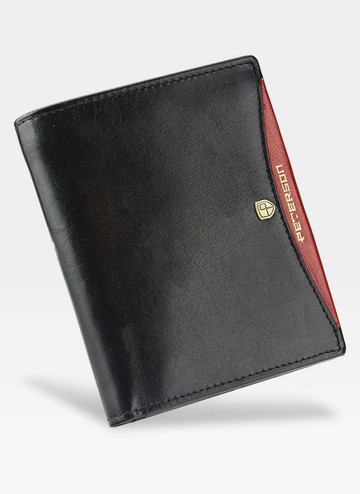 Pánska peňaženka Peterson Leather 317.01 Black and Red System RFID STOP