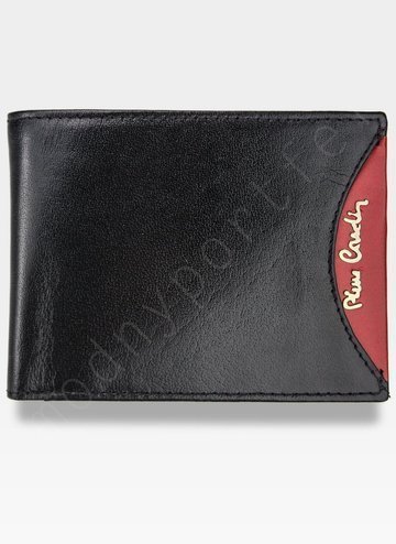 Pánska peňaženka Pierre Cardin Kožená horizontálna čierna Tilak29 8805 Nero/Rosso