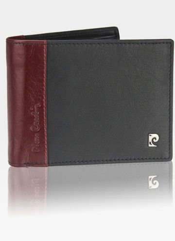 Pánska peňaženka Pierre Cardin Kožená horizontálna čierna Tilak30 8805 Nero/Rosso