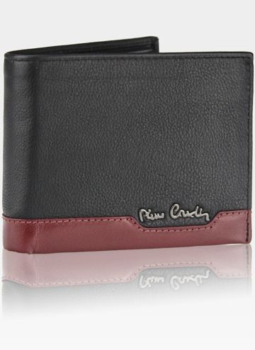 Pánska peňaženka Pierre Cardin Kožená horizontálna čierna Tilak37 8804 Nero/Rosso