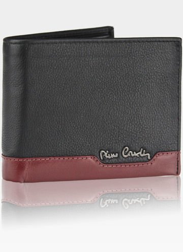 Pánska peňaženka Pierre Cardin Kožená horizontálna čierna Tilak37 8805 Nero/Rosso